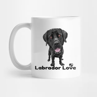 Black Lab Labrador Retriever Love Paw Logo Cartoon Dog Mug